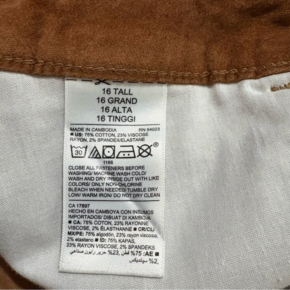 Old Navy Corduroy High Rise Ankle Flare Womens 16 Tall Brown Pants Boho Classic - Picture 11 of 11